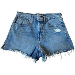 Madewell Relaxed denim shorts - blue wash raw hem